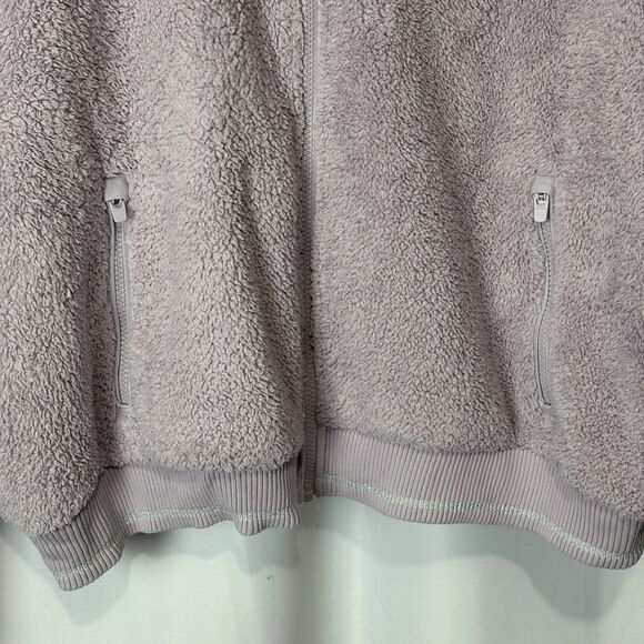 Athleta Lavender Women’s Tugga Sherpa Fleece Cropped Zip Jacket Size 2X Pockets - Picture 5 of 11